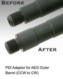 PDI AEG Outer Barrel Conversion Adapter (CCW to CW) - Black
