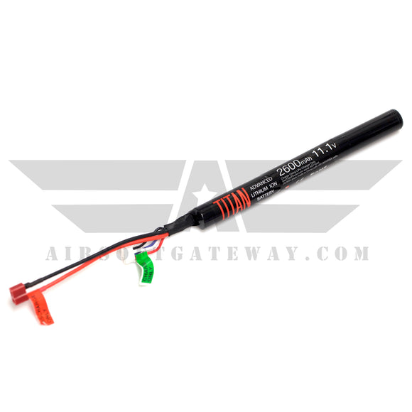 Titan Power 11.1v Lithium Ion Airsoft Battery Stick Type - Deans Connector - 2600mah - airsoftgateway.com