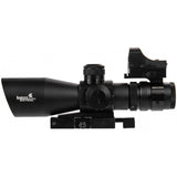 Lancer Tactical 3-9X 42mm Red/Green Reticle Long Range Scope w/Red Dot Sight (Picatinny) - Black (GG06-19)