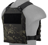 Lancer Tactical SI Minimalist Airsoft Plate Carrier Chest Rig - Camo Black