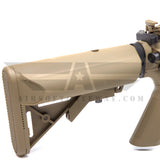 Lancer Tactical LT-02CT M4 CQBR Metal Gear AEG Airsoft Rifle with Adjustable Stock - Tan - airsoftgateway.com