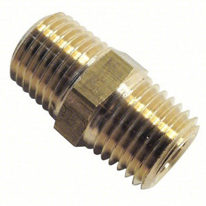 Foster 1/8" NPT Male to 1/8" NPT Male Pipe Fitting Adapter - Brass