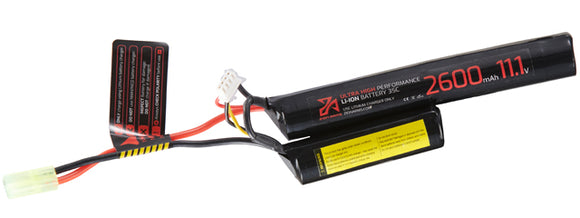 Zion Arms Li-Ion 11.1v 2600mAh Airsoft Rechargeable Battery (Nunchuck Style) (Tamiya Connector)