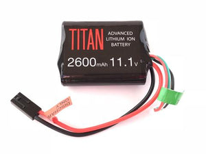 Titan Power 11.1v Lithium Ion Airsoft Brick Type - Tamiya Connector - 2600mah - airsoftgateway.com