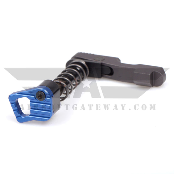 Airsoft M4 AEG Extended Ambidextrous Magazine Release - Blue - airsoftgateway.com