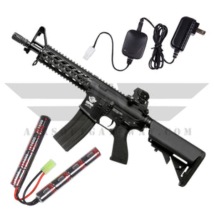 G&G CM16 Raider Combo - 9.6v Nunchuck Battery & Charger - Black - airsoftgateway.com