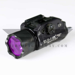 RICOCHET TLR-1 HL STAINLESS STEEL BLINDFIRE "GLASS BREAKER" SCREW ON BAYONET W/ SINGLE CLEAR BB PROOF LENS - KING CROWN EDITION - BLACK - (#3G7) - airsoftgateway.com