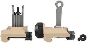 Lancer Tactical Metal Folding Flip Up Front & Rear Iron Sights (300mm) Picatinny - Dark Earth (GG05-11)