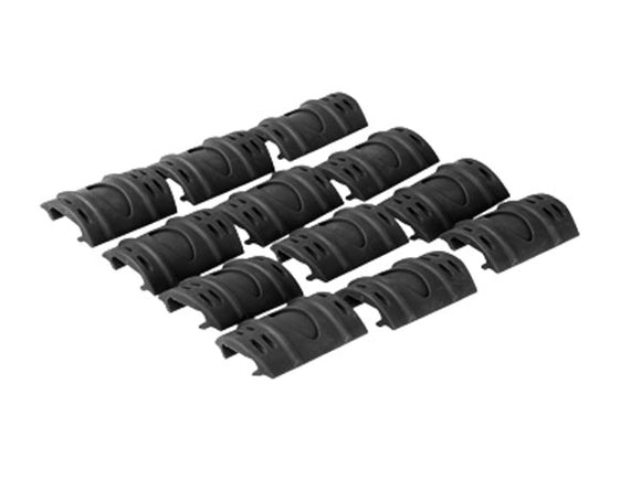 Lancer Tactical Rubber RIS Rail Guard Cover (12 Pack) - Black (GG06-12)