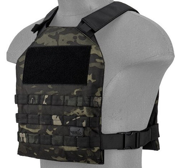 Lancer Tactical SI Minimalist Airsoft Plate Carrier Chest Rig - Camo Black