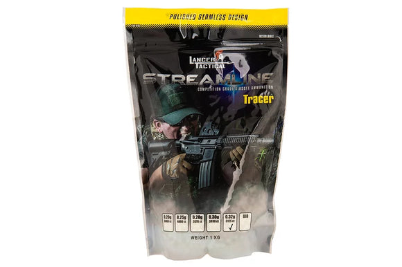 Lancer Tactical Streamline Competition Grade Airsoft TRACER BBs - 0.32g 3125 Rounds