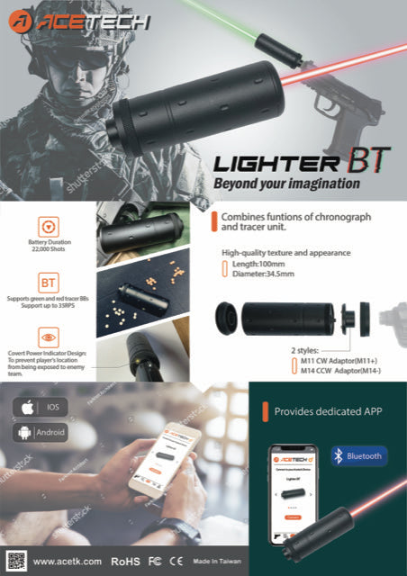 ACETECH LIGHTER BT TRACER UNITS FOR RED AND GREEN TRACER BBS - TAN - airsoftgateway.com