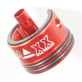 MAXX AEG CNC Aluminum Gearbox Double Air Seal & Damper Cylinder Head - Red (GG09-10)