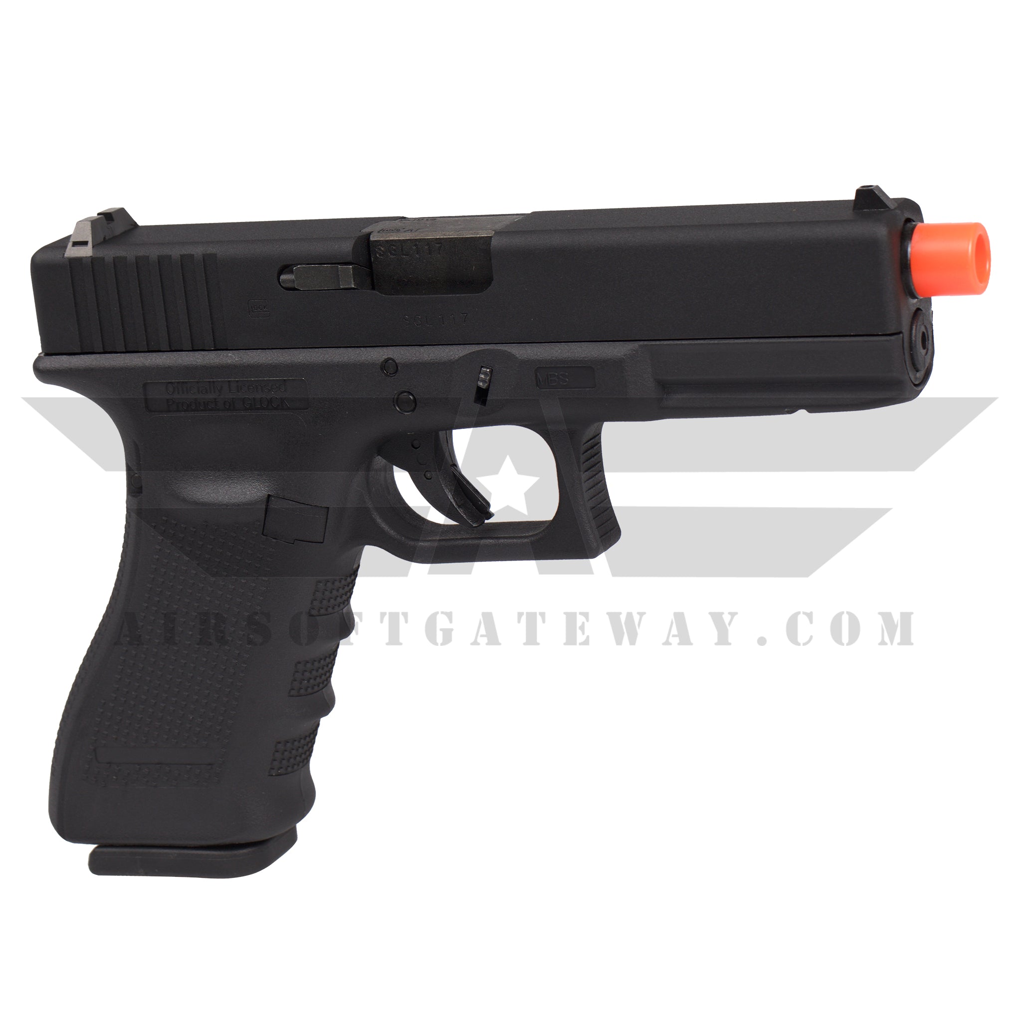 Glock 17 pistole + gas + we shots kit (w057bkit): Blowback gas guns für  Airsoft