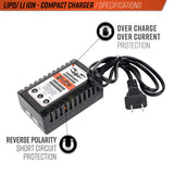 Valken 2-3 Cell LiPo/Life Compact Smart Charger (USA)