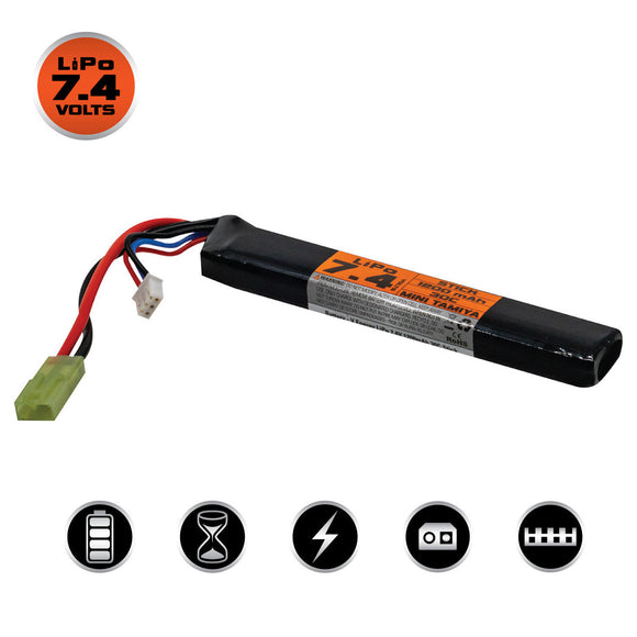 Valken Energy LiPo 7.4v 1200mAh 30C Airsoft Rechargeable Battery (Stick Style) (Mini Tamiya Connector)